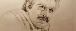 Roberto fusain  - Portraits dessin fusain huile